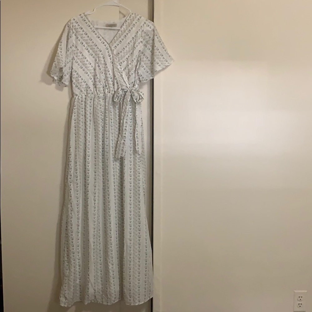 White maxi with floral details